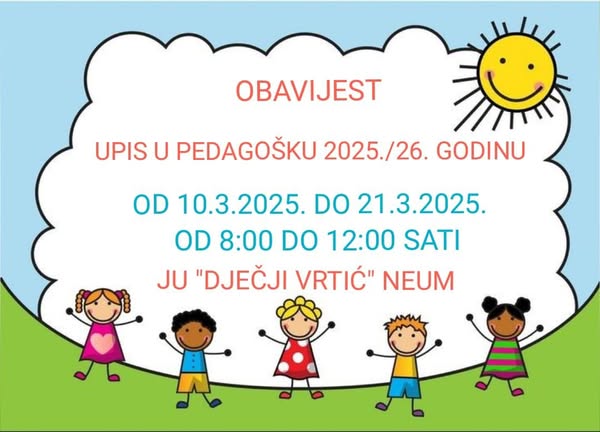 Uskoro kreću upisi u Dječji vrtić Neum